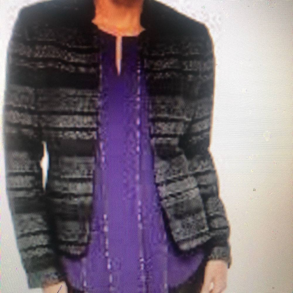 Chicos’s Black Label Metallic Jacket:Tagged Size 3